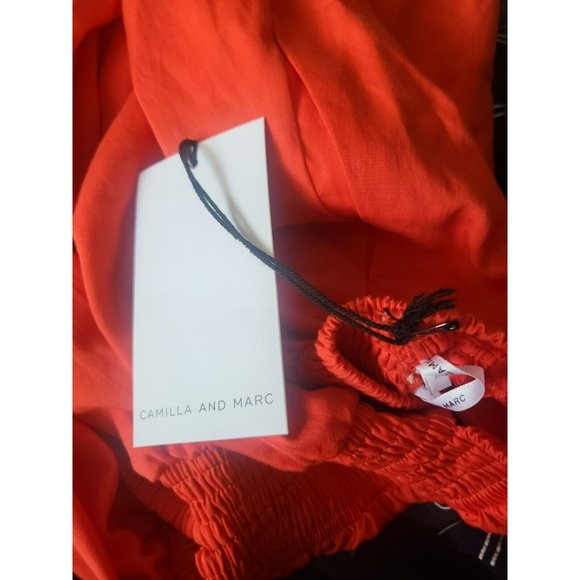 NEW Camilla and Marc Pollina Midi Dress Women Size 14 Open Cross Back Cutout Red - Picture 8 of 8